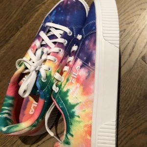Brand new never worn Fila tie dye shoes women size 8 panache